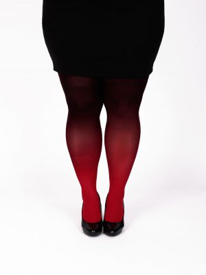 Plus Size Piros-fekete Harisnya
